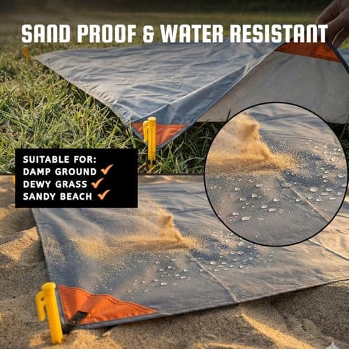 BROWNTREK Pocket Blanket -Compact Picnic Blanket (60"x 56") - Sand Proof Beach Blanket/Water Resistant Ground Cover. Packable Outdoor Blanket for Hiking, Camping, Picnics, Travel, and Beach Trips — view 4