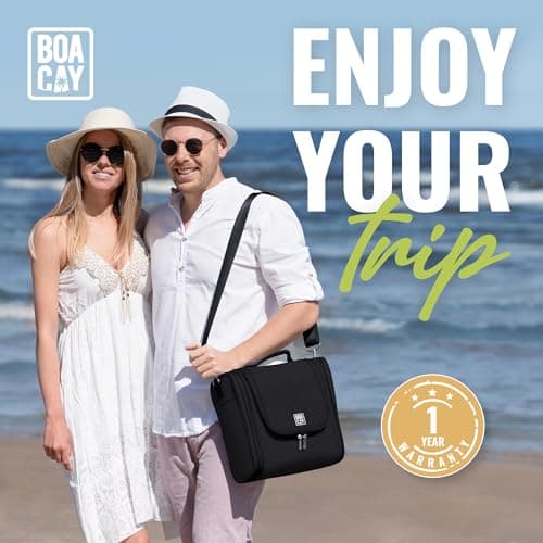 BOACAY Extra Large Hanging Travel Toiletry Bag for Women & Men, Makeup Bag, Shower & Wash Bag, Organiser for Cosmetics, Essentials, Travel Accessories — view 2