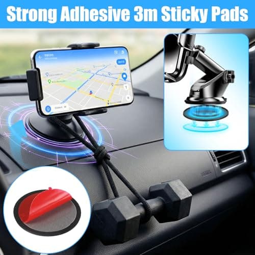 Apojgitn 3PCS Car Dashboard Pad, 3.15‘’ Strong Adhesive Picky Pad for Phone, Sticky Suction Phone Mount for Car Dashboard, GPS Dash Cams Vacuum Holders — view 3