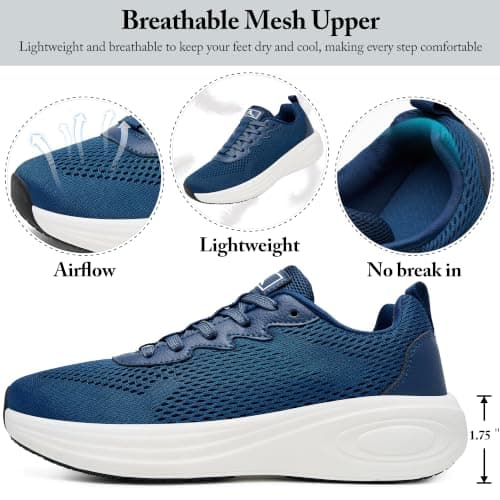 Aomigoct Womens Comfortable Walking Shoes: Reduce Foot Burden 40% for Travel Shopping - 8-Hour Walking Comfort for Commuting Women - Lightweight Sneakers, Blue, 5.5 UK — view 5