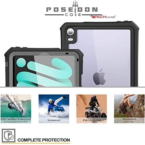 TECHGEAR Waterproof Case for iPad Mini 7/6 (8.3" 2024 & 2021) Poseidon Series Rugged Shockproof Case with Built-in Screen Protector, Stand & Strap – Heavy Duty Protection for Field, School or Travel — view 5