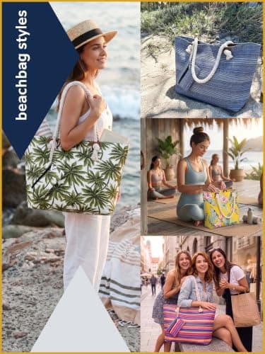 MASADA Large beach bag water resistant with zip Garden Eden — view 2