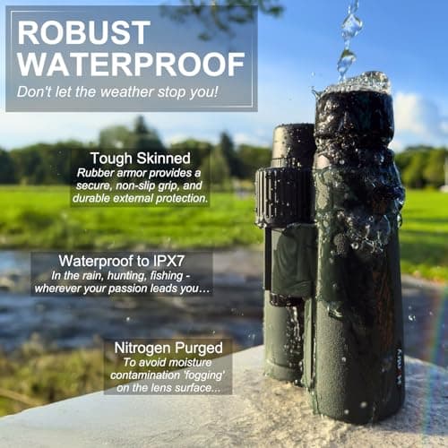 Hontry High Power 10x42 Binoculars for Adults Bird Watching (Green) — view 4