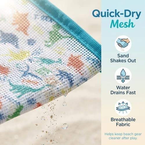 Haelyze Extra Large Mesh Beach Toy Tote Bag – Drawstring Swimming Bag — view 4