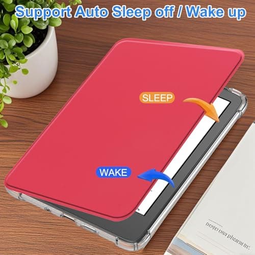 VOVIPO Case Clear Back With Cover for 6" All-New Kindle (11th Generation-2024/2022 Release), Ultra Slim Clear Soft Flexible Transparent TPU Back Cover with Auto Wake/Sleep -Watermelon Red — view 2