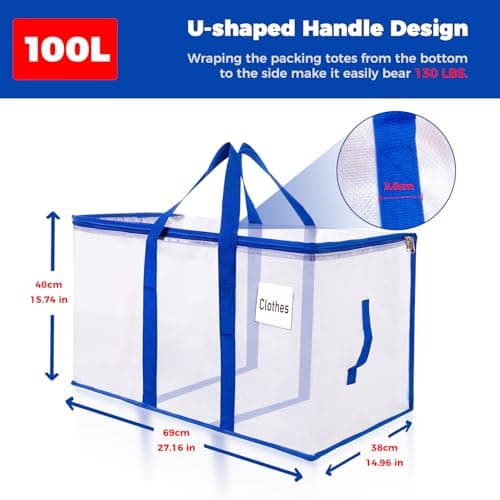 ZFWDSY Moving Bags 105 L,8-Pack Storage Bags Moving Boxes Alternatives — view 2