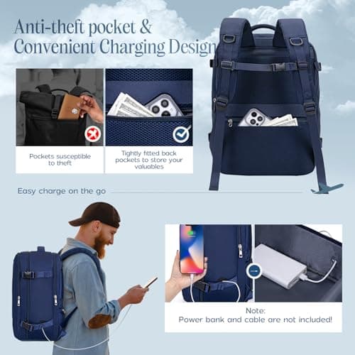 Xkdoai for Easyjet Cabin Bag 45x36x20,Backpack with TSA Approved Clear Bag — view 5
