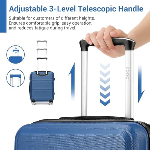 Kono Medium Suitcase with TSA Lock, Lightweight Hard Shell Checked Luggage — view 5
