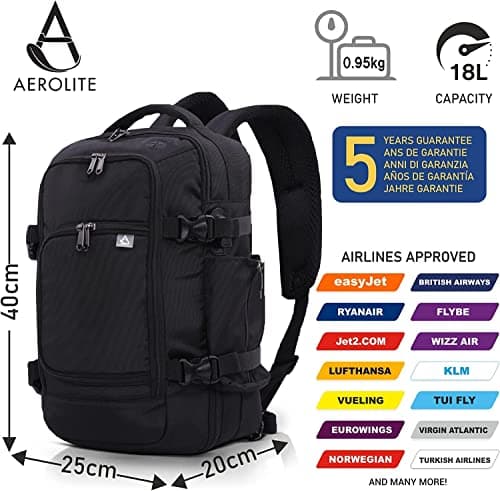 Aerolite Premium 40x20x25cm Ryanair Under Seat Backpack, Set of 2 — view 2
