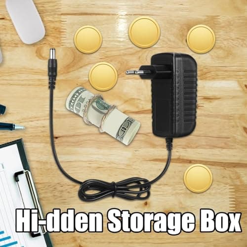 Secret Storage - Charger Shaped Secret Compartment Items,Heavy-Duty Shell Cabinet Lockbox Cash Storage Compartment For -Home Bedroom Car Travel Office — view 3