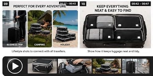 NEXURGE Compression Packing Cubes for Suitcases, 8 Piece Travel Organiser Set with Double Zip Compression, Waterproof Ripstop Fabric, Shoe & Laundry Bags, Lightweight Luggage Packing Cubes — view 4