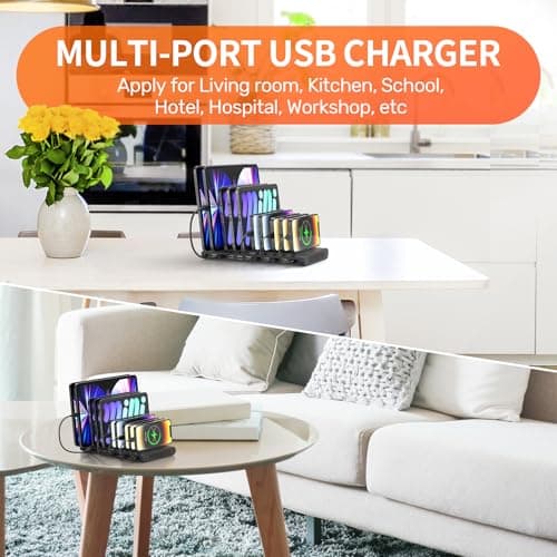 Alxum 10 Port USB Charging Station 60W Multi Desktop Phone Tablet Charger — view 6