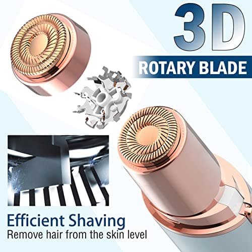 Lady Shaver for Women, Facial Hair Remover, Facial Hair Remover for Women, USB Rechargeable Facial Epilator, Hair Removal Device for Peach Fuzz/Facial Hair/Lip/Chin Travel Size — view 2