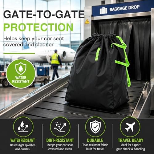 Goodaily Car Seat Travel Bag for Airplane, Foldable Oxford Fabric — view 4