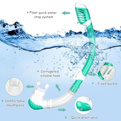 AOOSA Kids Snorkel Set, Anti-Fog Tempered Glass Diving Mask Snorkeling Gear — view 5