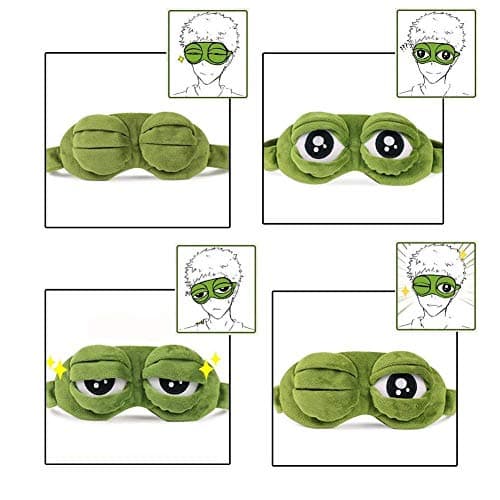 SwirlColor Frog Eye Mask, 3D Sleep Mask with Adjustable Strap for Kids & Adults, Funny Cartoon Blindfold for Travel and Comfortable Rest 1pcs — view 4