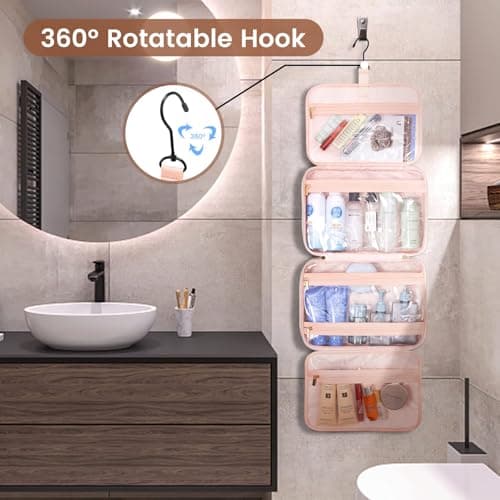 LOVEVOOK Toiletry Bag Hanging for Women, Travel Wash Toiletries Makeup Bags — view 3
