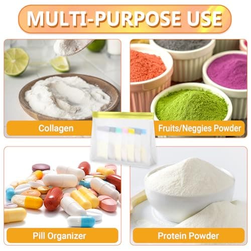 ZVRSUA Protein Powder Travel Container Set, 23 Pcs, Reusable Protein Powder Container to Go, Portable Waterproof, Portable Refill Container with Measuring Spoon — view 5