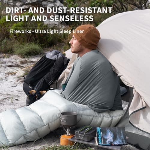 Naturehike Ultralight Sleeping Bag Liner Hut Sleeping Bag only 128g Travel Sheet with Small Pack Size Inner Sleeping Bag for Backpacking, Hostels, Huts Camping — view 4