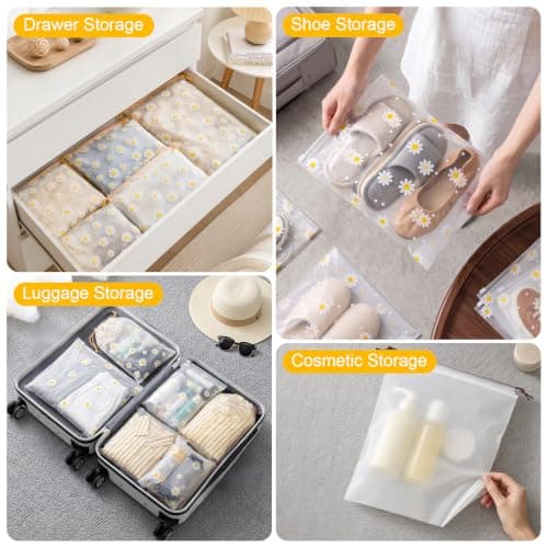 24 Pcs Travel Essentials Zip Lock Bags, Clear Reusable — view 6