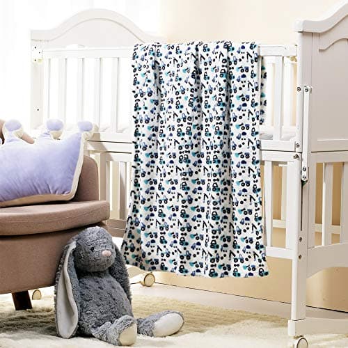 CREVENT 75cmX100cm Cute Lightweight Silky Cozy Warm Baby Blanket for Boys Infant Toddler Newborn Unisex Crib Cot Stroller, for All Season (Blue Truck) — view 5