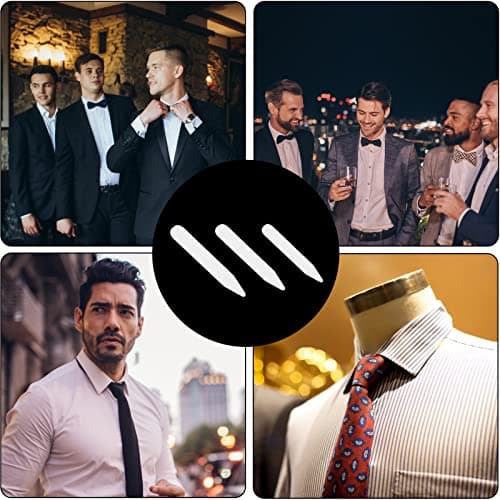 Shirt Collar Stiffeners, 30 pcs Plastic Shirt Collar Stays White Smooth 3 Size Collar Stiffeners Stiffener Fabric Stiffener White Collar Extender for Home Use Organizing Travel Mens Dress Shirt — view 5