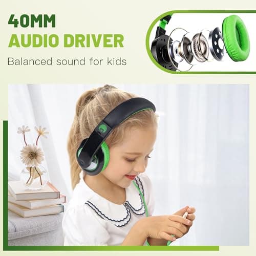 Rockpapa Comfort Foldable Kids Headphones Wired for School/Travel — view 4