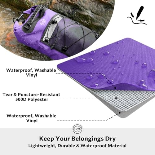 STOVER 5/10/25/30/40L Waterproof Dry Bag- Roll-Top Backpack w/Phone Case- Kayaking, Hiking, Camping, Boating- Men/Women — view 2