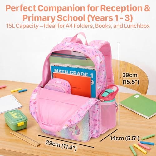 Bagseri Kids Backpack for Girls - 15L School Bag for Kids 4-8 Years — view 3