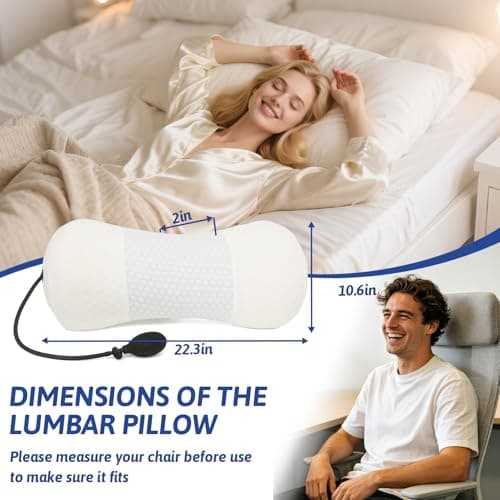 Wdmiya Adjustable Inflatable Lumbar Support Cushion, Back Support Pillow — view 5