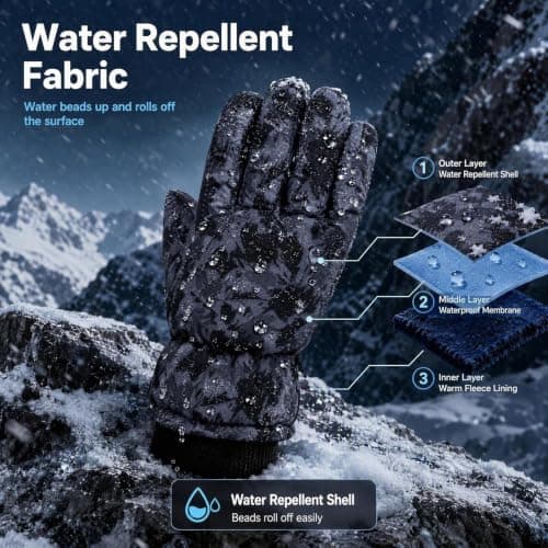 Kioeok Kids Waterproof Ski Gloves Touchscreen Snow Gloves for Boys Girls — view 6