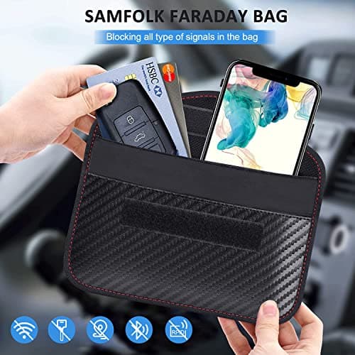 Samfolk Faraday Pouch for Phones and Car Keys, Anti-Tracking Mobile Phone Case, RFID Faraday Pouch, Blocking Signal Keyless Entry Car Keys Case, Faraday Bag For Car Keys Mobile Phone Cards — view 4