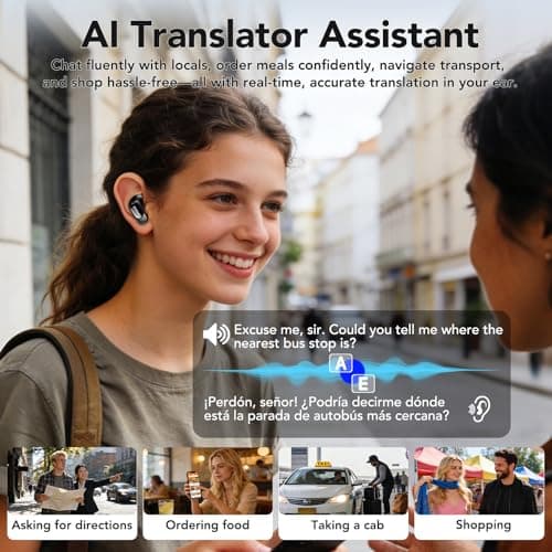 MINISO MS105 AI Headphones Translator, 3-in-1 Translation Headphones in Real Time with AI Translation Function, 134 Languages Translator Earbuds for Business, Travel and Study — view 5