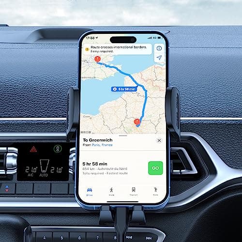 JNNJ Car Phone Holder, Universal Cell Phone Holder Stand Mount, 360°rotation Adjustable Stability Air Vent Phone Mount, Multifunctional Smartphones Holder for Windshield Vent (Black) — view 6