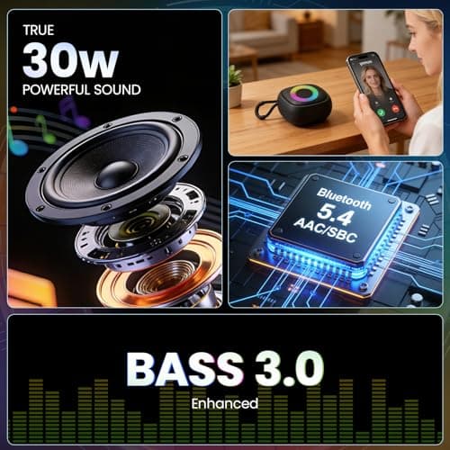 Zenbanzer Portable Bluetooth Speaker with Phone Stand, Gifts for Men Women, Cool Tech Gadget for Men, Bluetooth 5.3 & TF Card Speaker, Ideal for Dad Mom Husband Boy — view 4
