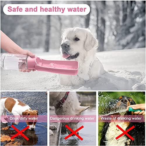 Emwel Foldable Dog Water Bottles - 550ml Water Feeder Leak Proof Portable Puppy Water Dispenser with Drinking Feeder for Pets Outdoor Walking, Hiking, Travel — view 6