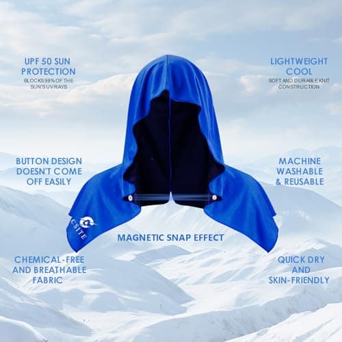 CSITE 2 Pack Cooling Hoodie Towels, Instant Cooling Towels for Neck and Face, UPF 50 Sun Protection, Ice Towel for Hot Weather, Head Towel for Sports, Camping, Cycling & More Activities — view 2