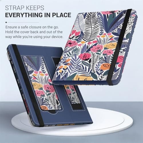 MoKo Universal Case for 6 inch kindle eReaders and Tablets,Blue Leaf Flower — view 6