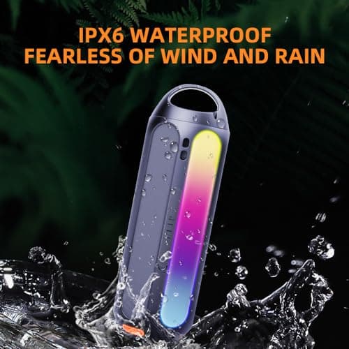CYBORIS Bluetooth Speaker with RGB Lights, Portable Solar Magnetic Speakers Wireless Bluetooth 5.3, 30W Loud Sound Stereo, Deep Bass,IPX7 Waterproof,30H Playtime, for Outdoors Golf, Travel, Party — view 5