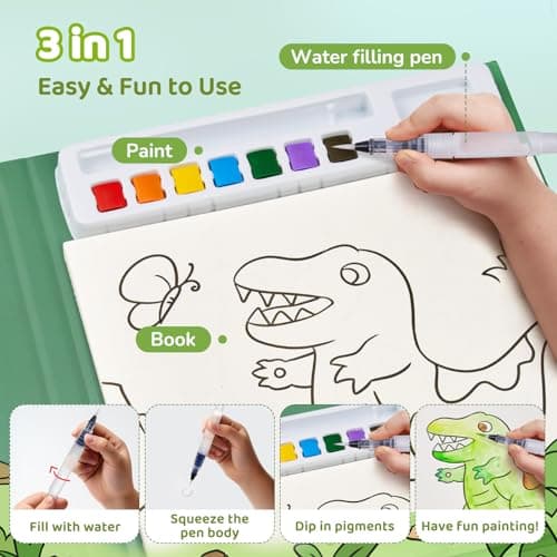 JoyCat Paint with Water Coloring Books for Toddlers (Green) — view 3
