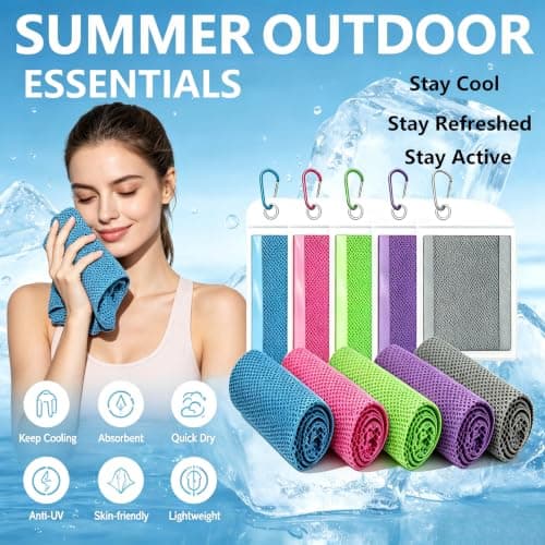 Cooling Towels for Hot Weather,5 Pack Cooling Towels,Cooling Scarf for Neck — view 3