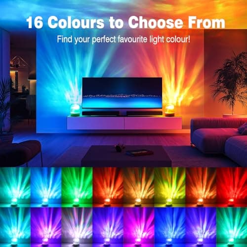 Wixwarmi Galaxy Projector Night Light, 16 Colors Brightness Dimmable Rechargeable Northern Lights Projectors, Sensory Lights with Remote Control, Aurora Light Projector for Bedroom/Party/Game Room — view 2