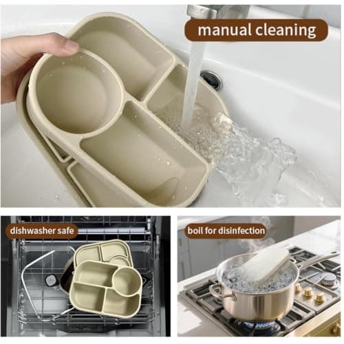 Silicone Meal Prep Containers 4-Compartment 750ml Leak-Proof Divider — view 4