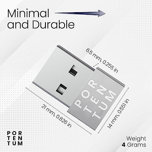 PORTENTUM USB c to USB Adaptor - 480 MB Speed - Premium Zinc Allow with High Heat Resistance - USB to USB C adapter WITH Only 4 grams - Silver — view 5