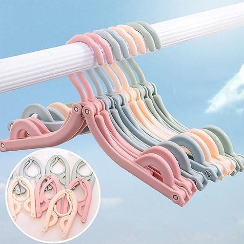 12pcs Folding Clothes Hangers, LOMYLM Travel Hangers Foldable — view 6