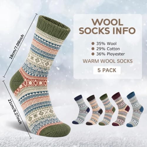 Chalier Finery Ladies Socks Wool Thermal Fluffy Gifts For Women 5 Pairs — view 5