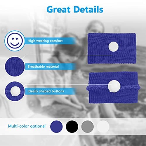 ACWOO Motion Sickness Wristbands, 4 Pairs Natural Sickness Bands for Kids & Adults, Anti-Nausea Wristbands for Car Sea Sickness, Relief Wristbans for Sea Flying Travel — view 5