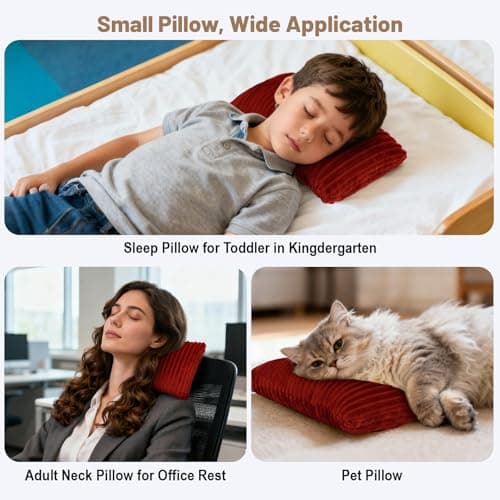 vocheer Small Pillow with Removable Cover, 28*17 cm Tiny Travel Pillow 1PC — view 5