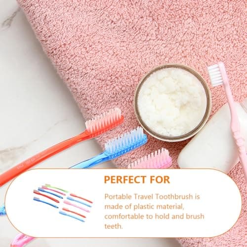 Manual Toothbrushes 10pcs Large Head Plastic Hard Bristles for Adults — view 6