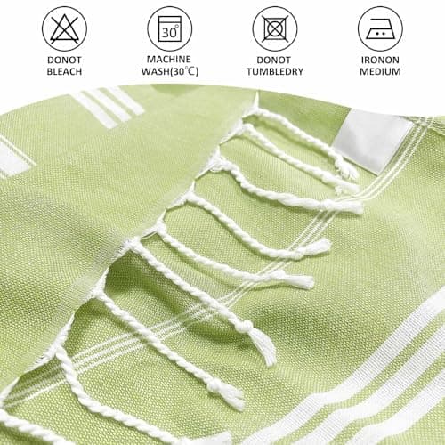 Ouxiaobai Turkish Beach Towel Oversized - 40"x70" Quick Dry Sand Free Thin Beach Towels for Adults, Extra Large Lightweigh Travel Towel(Apple Green) — view 5